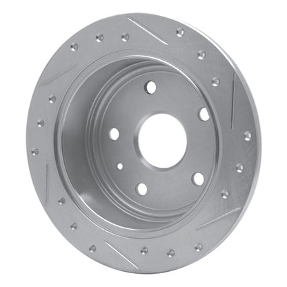 R1 Concepts R1 99-02 Daewoo Leganza Rear Left Drilled & Slotted Silver Brake Rotor