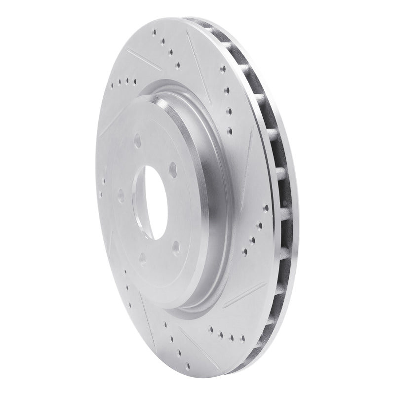 R1 Concepts R1 2006-2013 Chevrolet Corvette Rear Right Drilled & Slotted Silver Brake Rotor