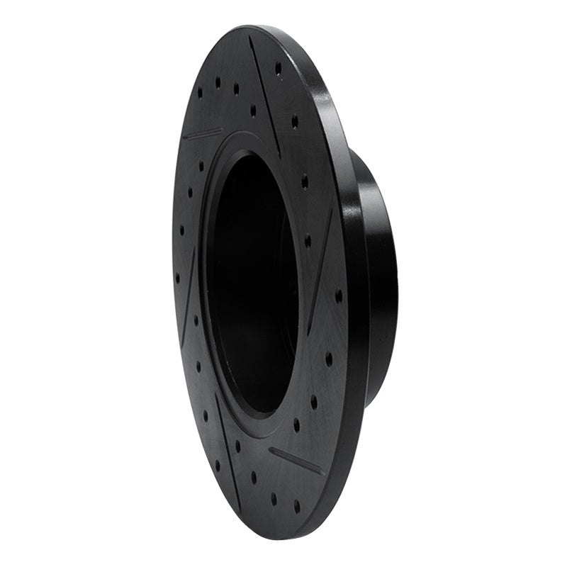 R1 Concepts R1 91-95 Alfa Romeo 164 Rear Left Drilled & Slotted Black Brake Rotor