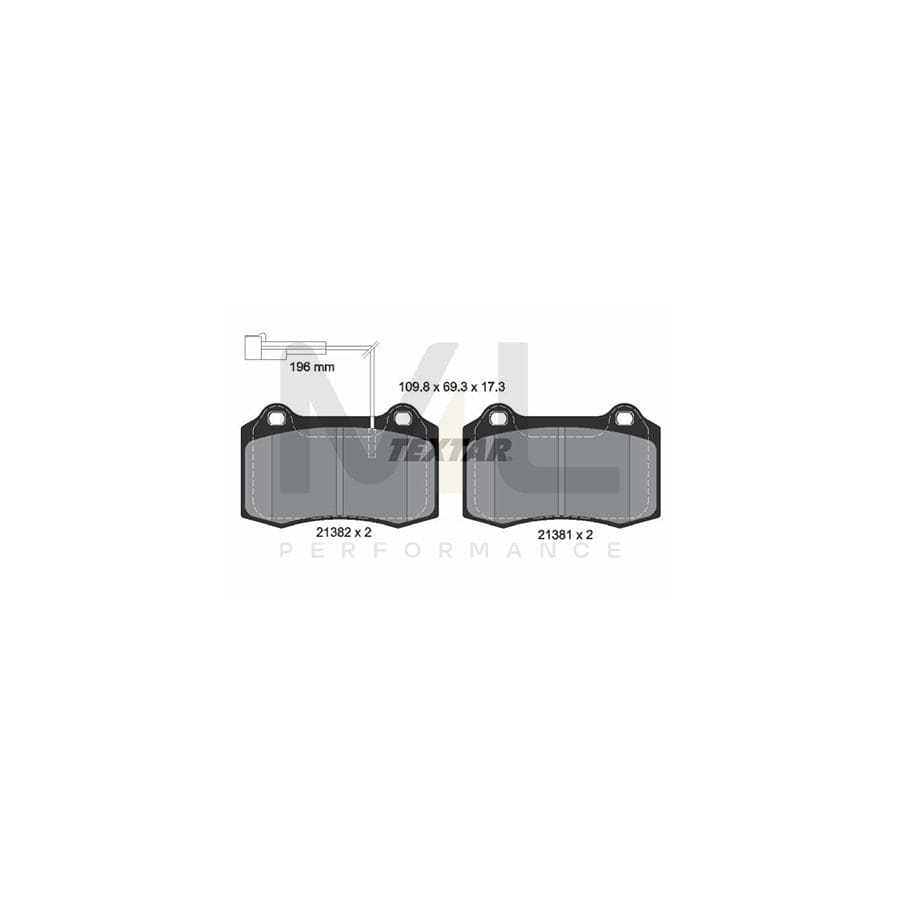 TEXTAR 2138201 Brake pad set for LANCIA Delta I (831) with integrated wear warning contact