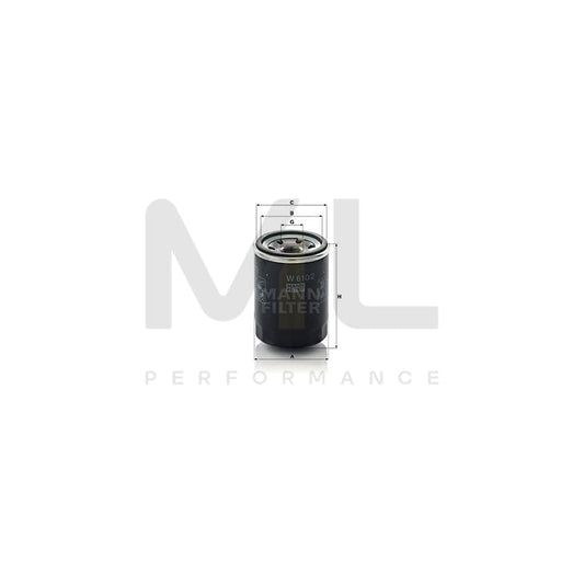 MANN-FILTER W 610/2 Oil Filter Spin-on Filter, with two anti-return valves