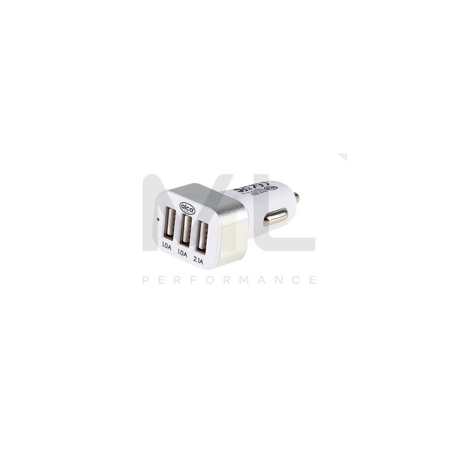 ALCA 510520 In-car charger 12, 24V, Number of inlets/outlets: 3 USB, Silver, White