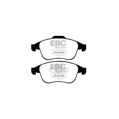 EBC PD01KF1280 Renault Greenstuff Front Brake Pad & Plain Disc Kit  - ATE Caliper (Inc. Laguna & Latitude) 2 | ML Performance UK Car Parts