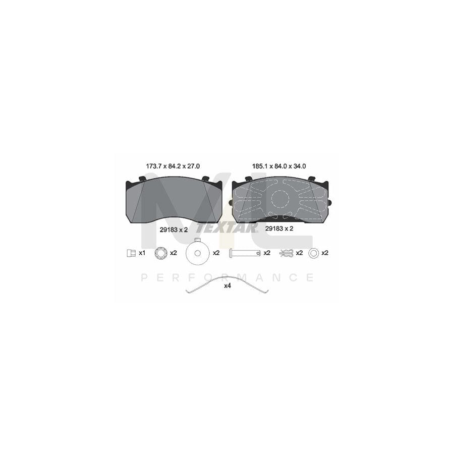 TEXTAR 2918303 Brake pad set not prepared for wear indicator
