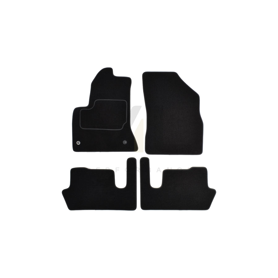 CUSTOPOL Tailored 122960 Floor mat set for CITROﾃ起 C4 Textile, Front and Rear, Quantity: 4, Black