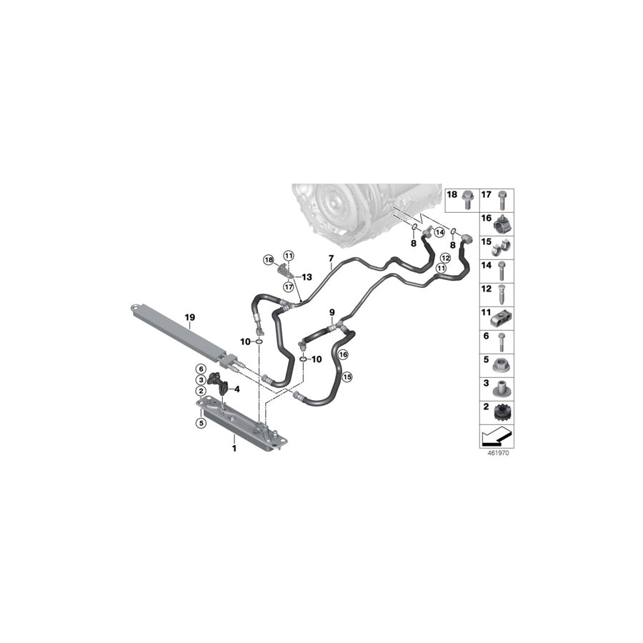 Genuine BMW 17217850110 Transmission Oil Cooler Line, Flow (Inc. X5 M & X6 M)