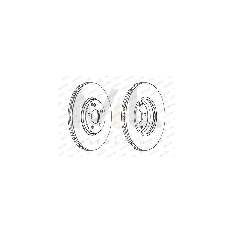 Ferodo Premier Coat+ Disc DDF1908C-1 Brake Disc Suitable for Mercedes-Benz E-Class Vented, Coated, Without Bolts/Screws  - Pair