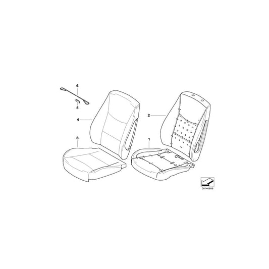 Genuine BMW 52107235699 E81 E82 Cover, Basic Backrest, Leather, Left SCHWARZ (Inc. 130i, 128i & 120d)