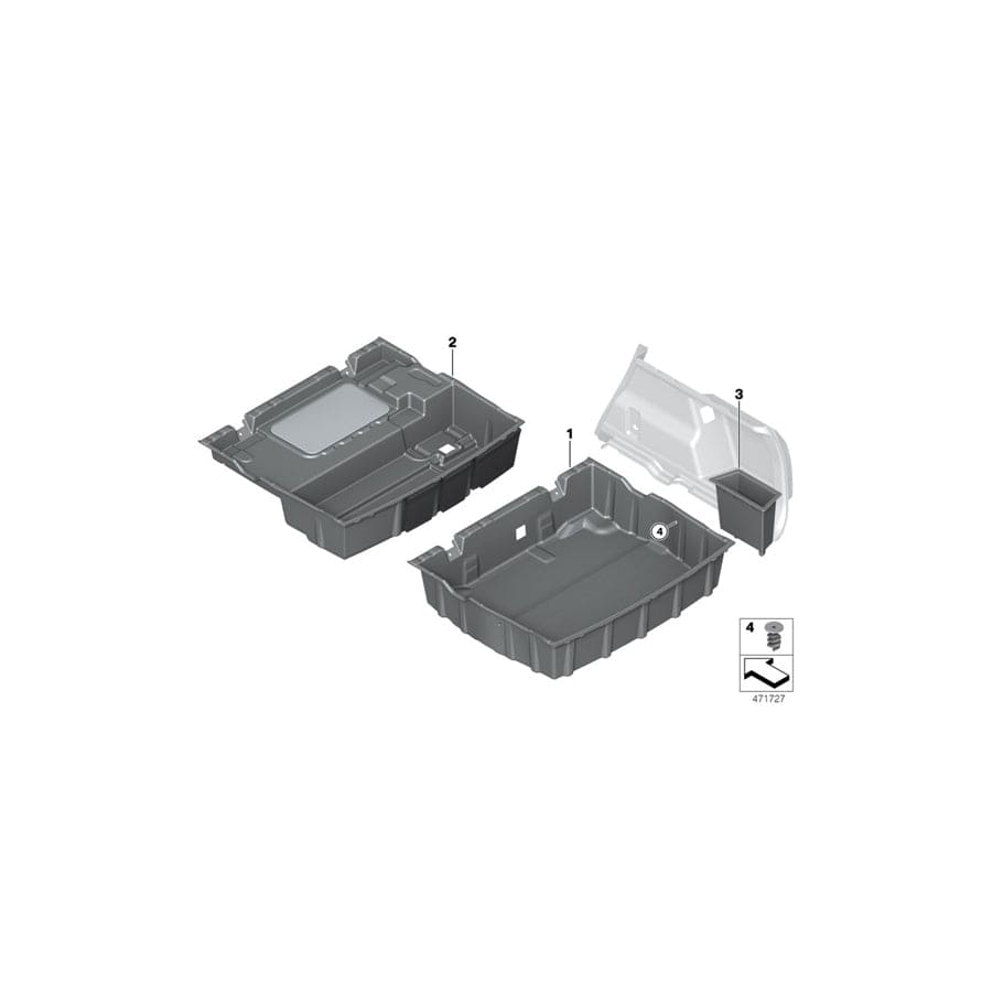 Genuine BMW 51477425351 F48 Storage Troug Luggage Trunk Floor (Inc. X1 25dX, X1 25iX & X1 28i)