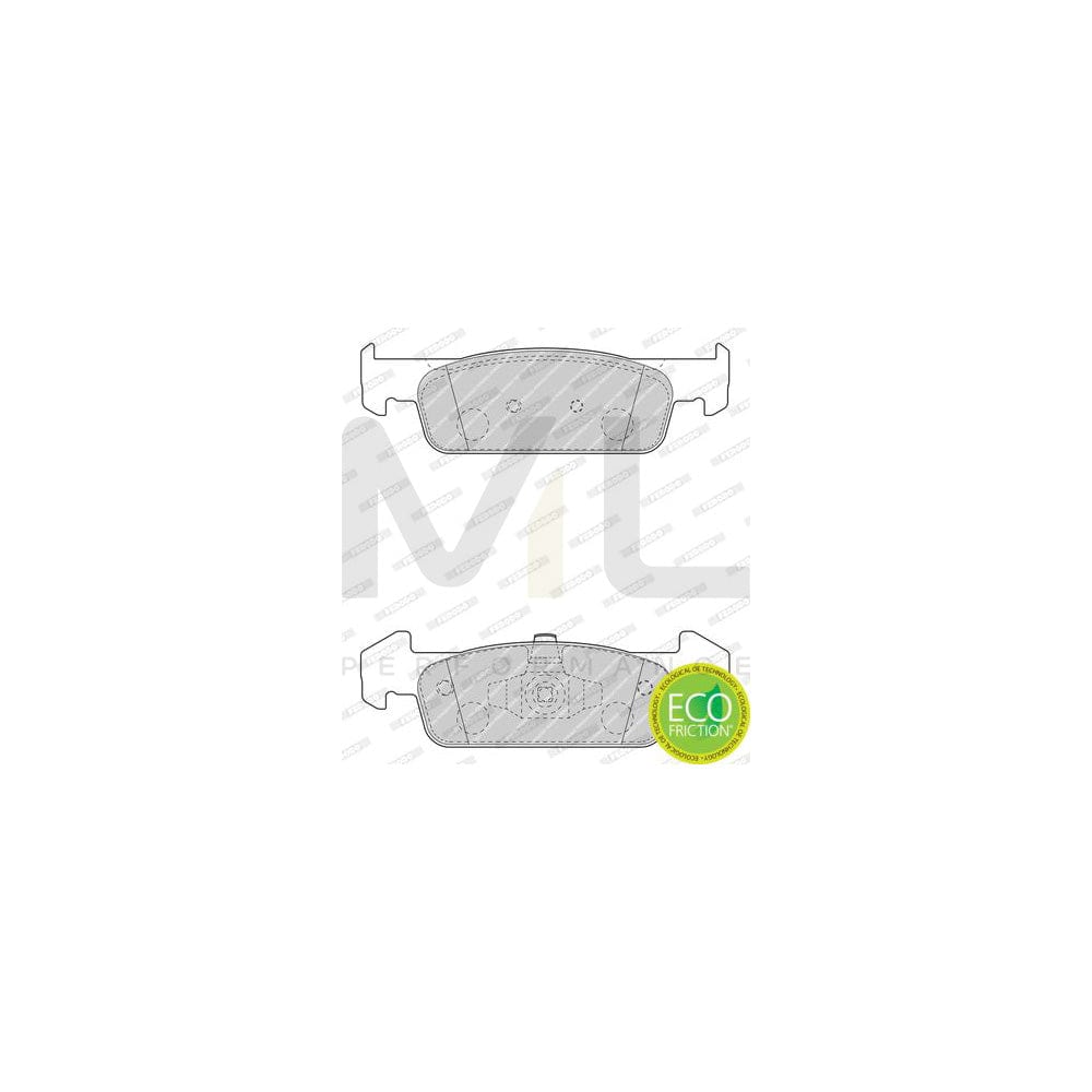 Ferodo FDB4822 Brake Pad Set Premier Eco Friction, Not Prepared for Wear Indicator, With Piston Clip, Without Accessories