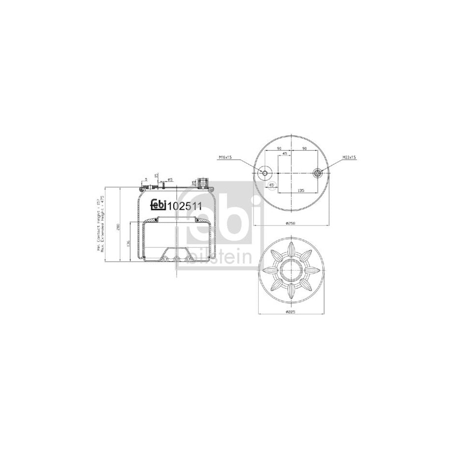 Febi Bilstein 102511 Boot, Air Suspension