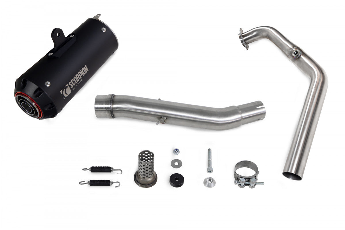 Scorpion PYA115SYSBCER Yamaha YZF-R125 Red Power Full System - Black Ceramic Coated Sleeve | ML Performance UK UK