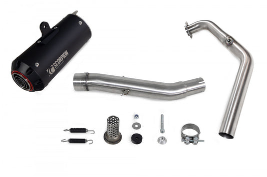 Scorpion PYA115SYSBCER Yamaha YZF-R125 Red Power Full System - Black Ceramic Coated Sleeve | ML Performance UK UK