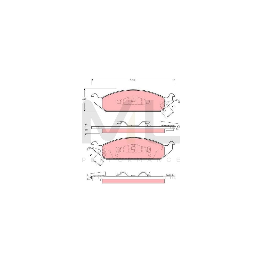 TRW Gdb4016 Brake Pad Set Incl. Wear Warning Contact
