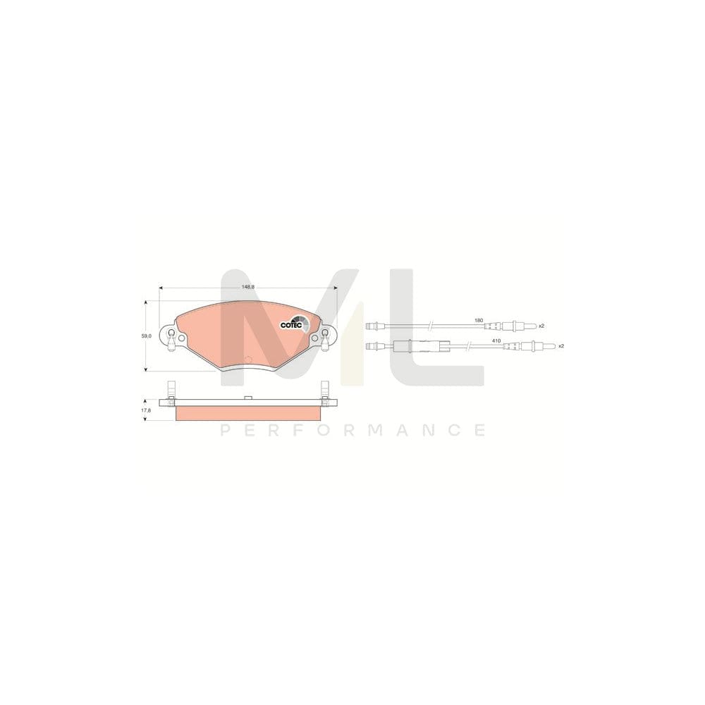 TRW Cotec Gdb1448 Brake Pad Set For Citroën C5 Incl. Wear Warning Contact