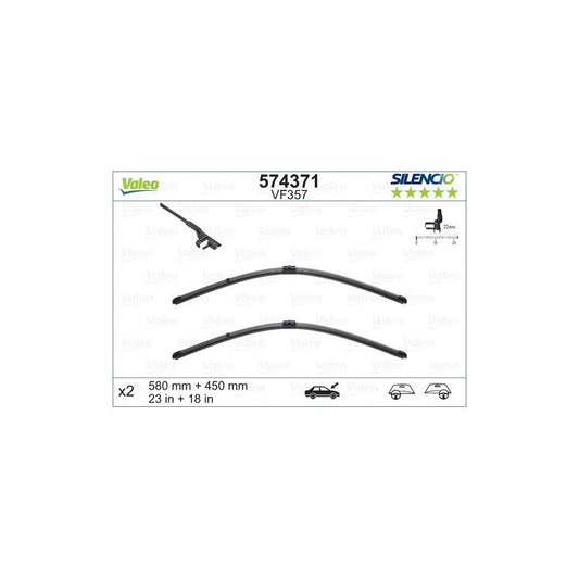 Valeo Silencio Flat Blade Set, Silencio X.Trm 574371 Wiper Blade