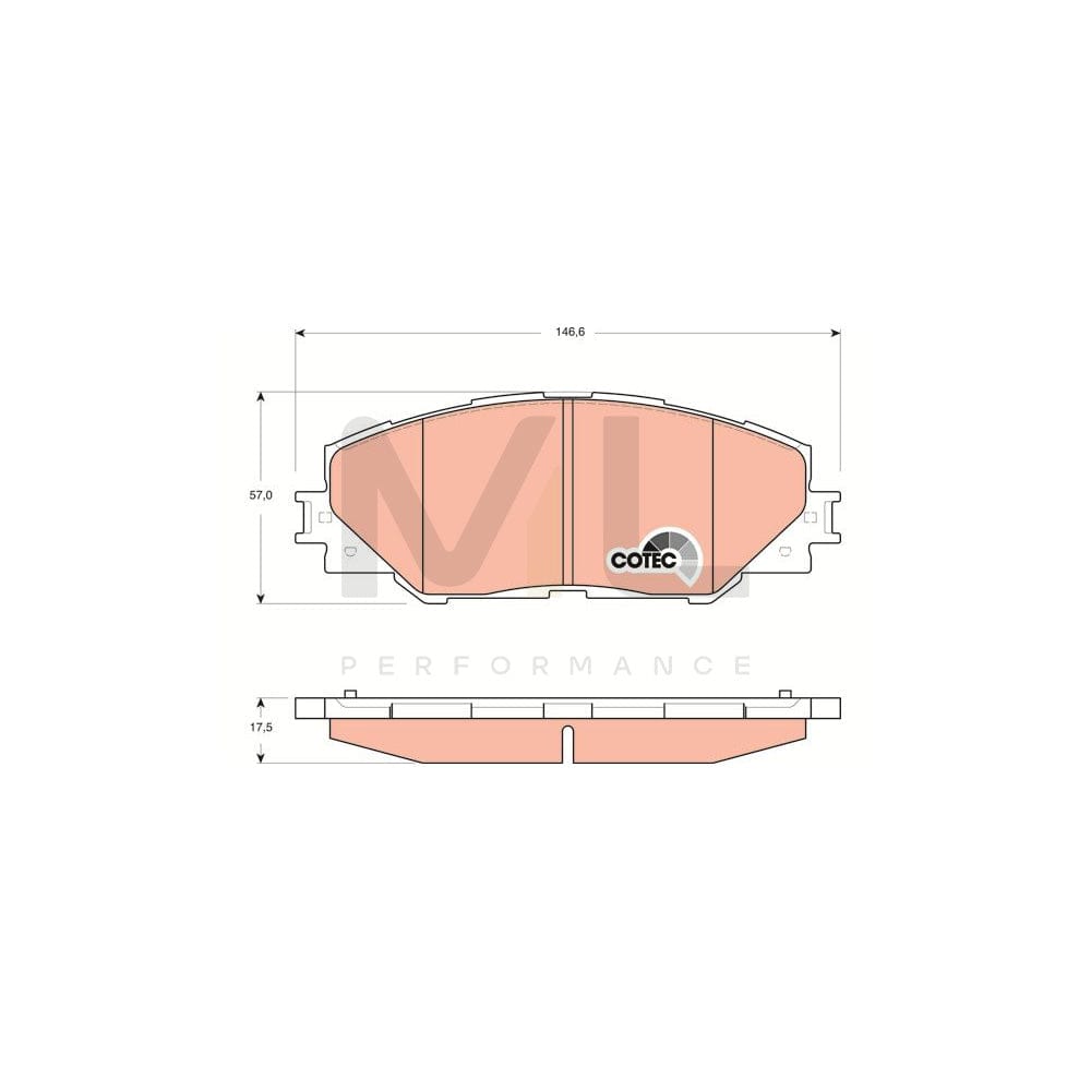 TRW Cotec Gdb3424 Brake Pad Set Not Prepared For Wear Indicator