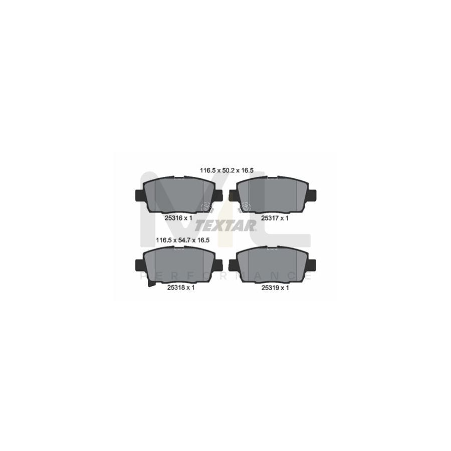TEXTAR 2531601 Brake pad set with acoustic wear warning