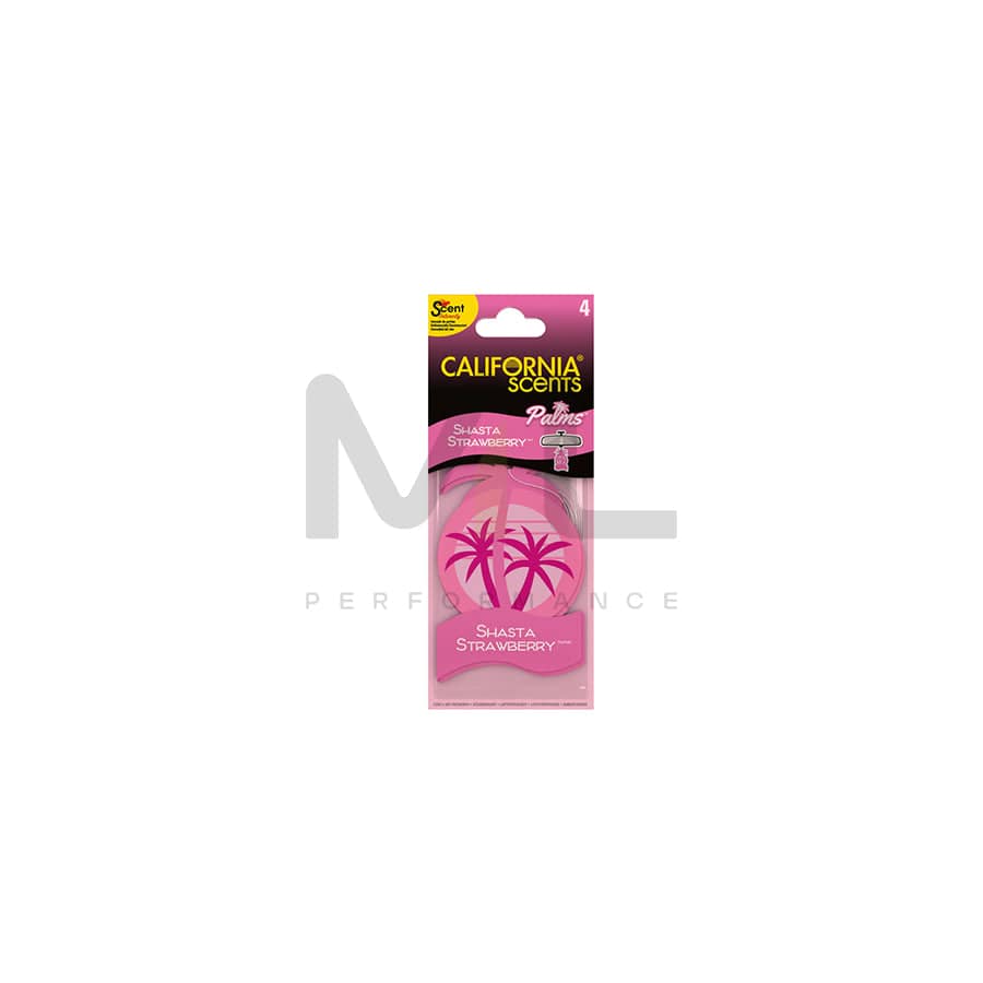 California Scents 4pcs. 2D-Palm Car Air Freshener - Shasta Strawberry