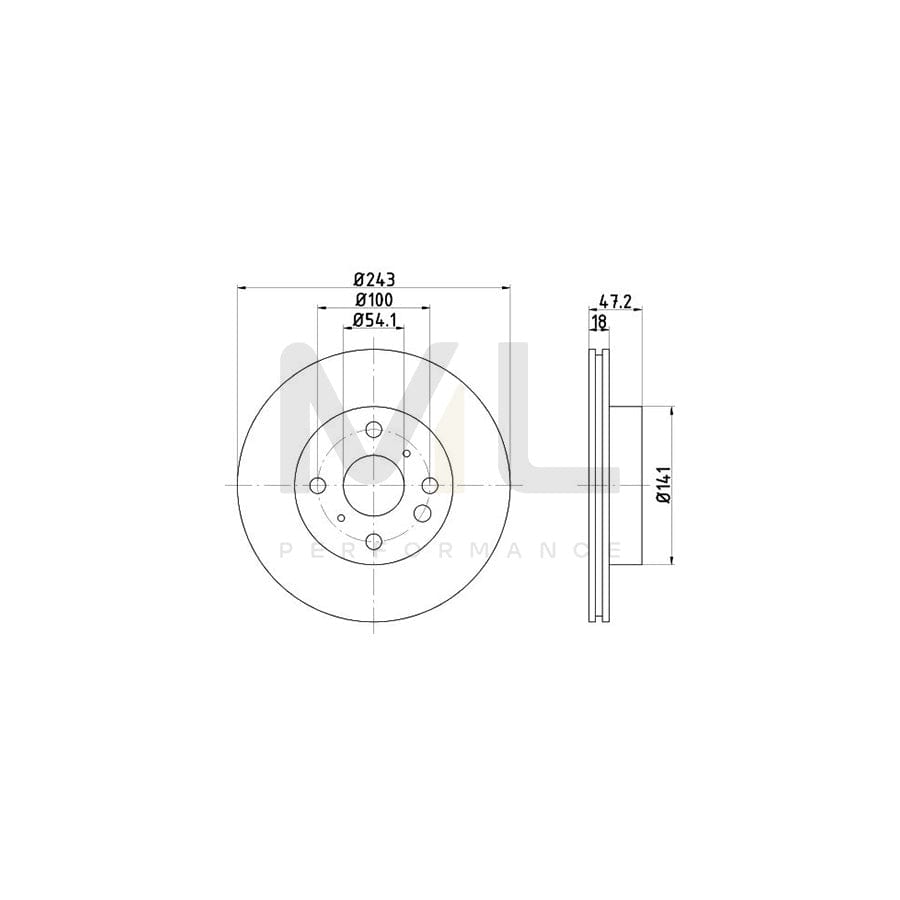 TEXTAR 92050000 Brake Disc for TOYOTA MR2 I Coupe (W10) Internally Vented, without wheel hub, without wheel studs  - 1 piece