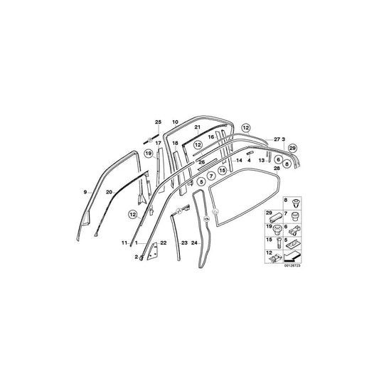 Genuine BMW 51347001069 E38 Covering Left SCHWARZ (Inc. 750i, 740i & 735i)