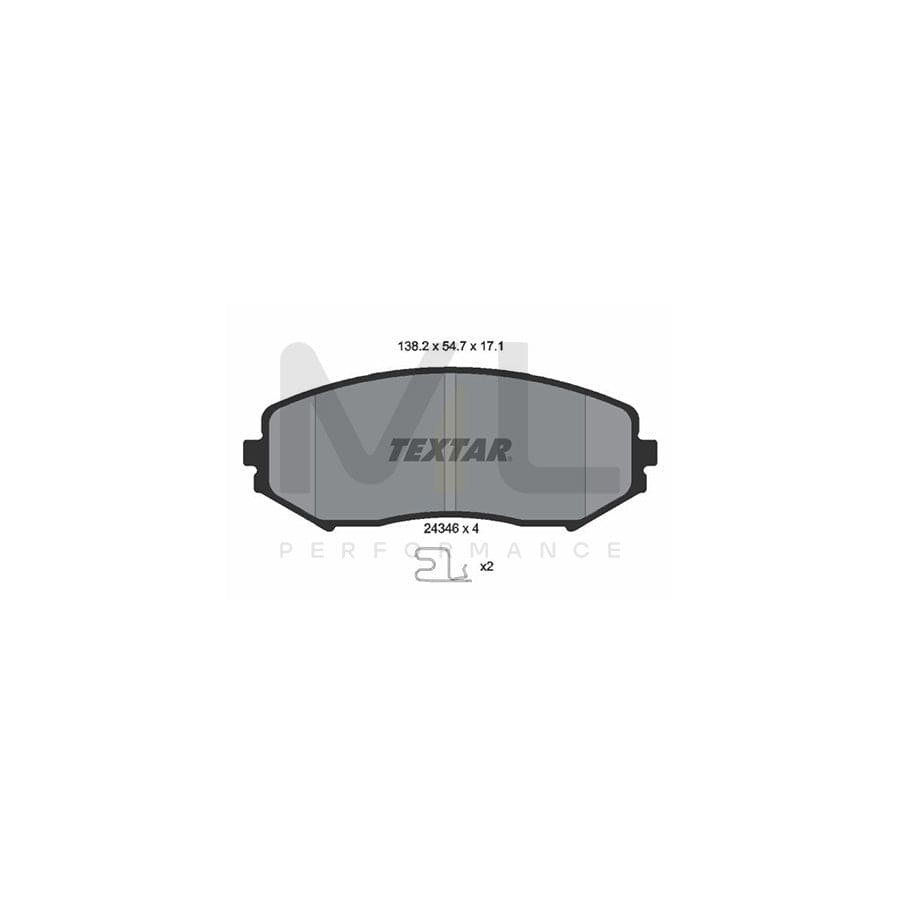 TEXTAR 2434601 Brake pad set with acoustic wear warning