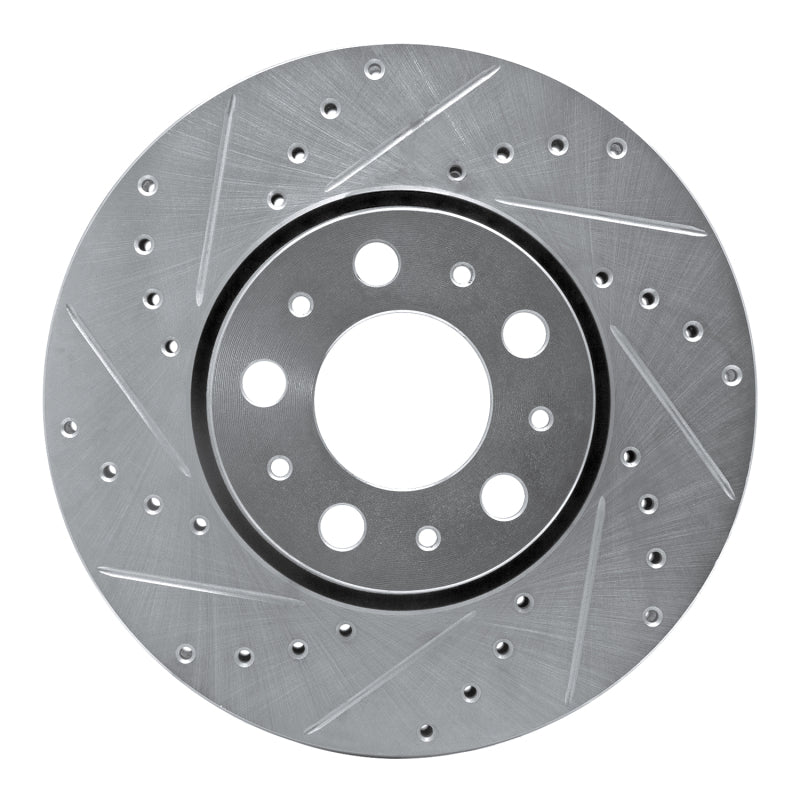 R1 Concepts R1 99-09 Volvo S80 Front Left Drilled & Slotted Silver Brake Rotor