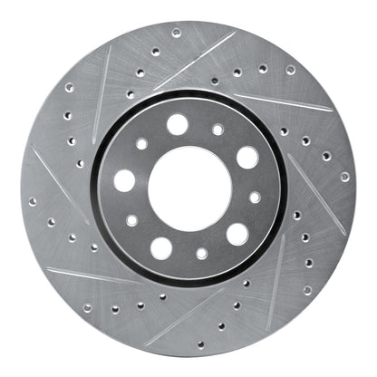 R1 Concepts R1 99-09 Volvo S80 Front Left Drilled & Slotted Silver Brake Rotor