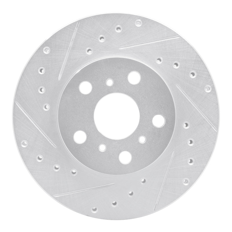 R1 Concepts R1 88-93 Toyota Celica Front Left Drilled & Slotted Silver Brake Rotor