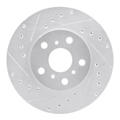 R1 Concepts R1 88-93 Toyota Celica Front Left Drilled & Slotted Silver Brake Rotor
