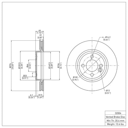 DFC 02-08 Mini Cooper (Excl Clubman) Front Brake Rotor
