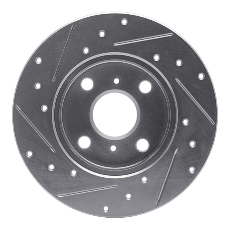 R1 Concepts R1 83-90 Toyota Tercel Front Right Drilled & Slotted Silver Brake Rotor