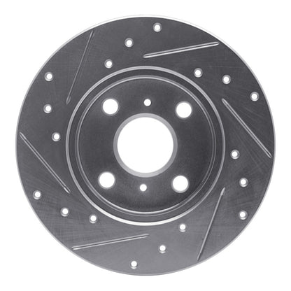 R1 Concepts R1 83-90 Toyota Tercel Front Right Drilled & Slotted Silver Brake Rotor