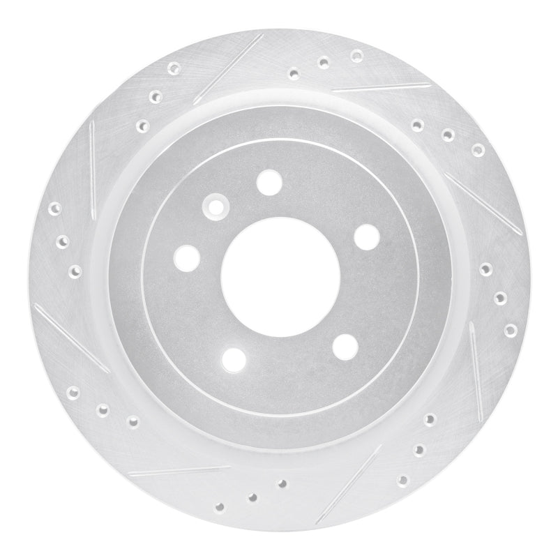 R1 Concepts R1 13-19 Cadillac ATS Rear Left Drilled & Slotted Silver Brake Rotor