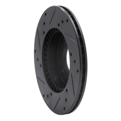 R1 Concepts R1 95-00 Nissan Sentra Front Right Drilled & Slotted Black Brake Rotor