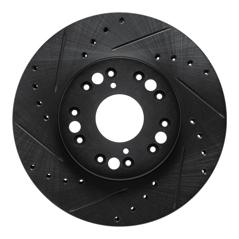 R1 Concepts R1 91-92 Lexus LS400 Front Left Drilled & Slotted Black Brake Rotor