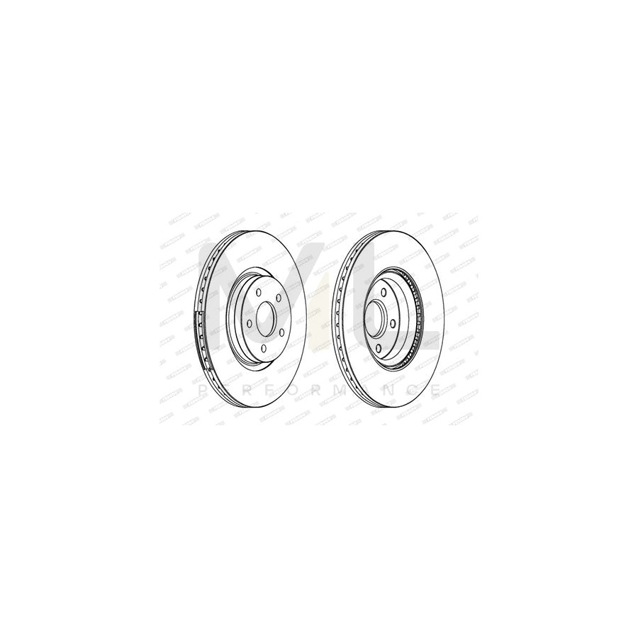Ferodo Premier DDF1649C-1 Brake Disc Vented, Coated, Without Bolts/Screws  - Pair