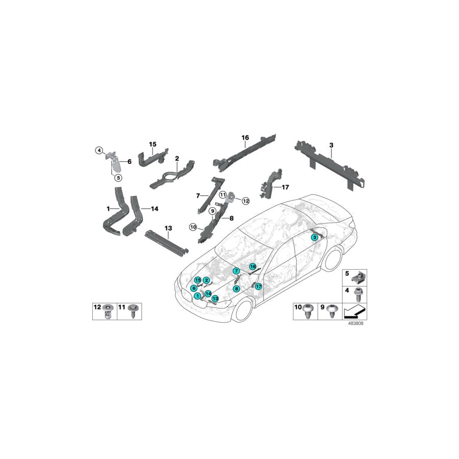 Genuine BMW 61139325416 G12 G30 Cable Guide (Inc. 745e, 740iX & 640dX)