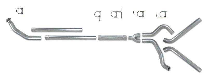 Diamond Eye Performance Diamond Eye KIT 4in Turbo Back MFLR RPLCMENT PIPE DUAL SS: 94-02 DODGE CUMMINS 5.9L