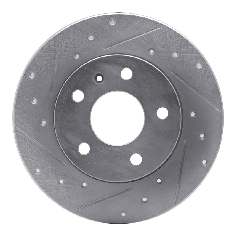 R1 Concepts R1 02-08 Chevrolet Meriva (Mexico) Rear Left Drilled & Slotted Silver Brake Rotor