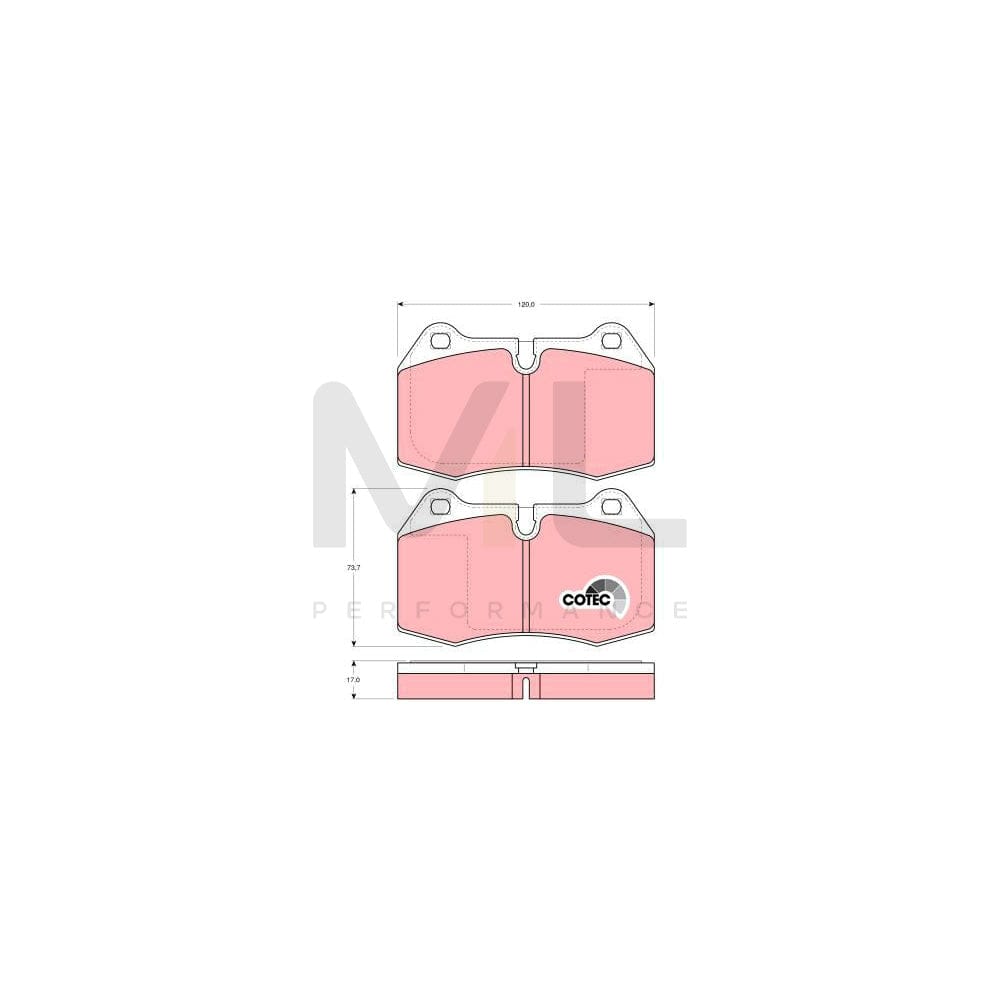 TRW Cotec Gdb1269 Brake Pad Set Prepared For Wear Indicator