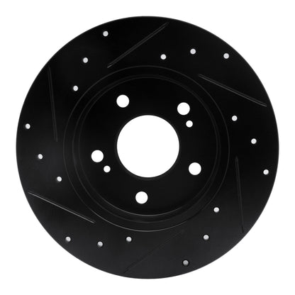 R1 Concepts R1 94-04 Infiniti I30 Rear Right Drilled & Slotted Black Brake Rotor