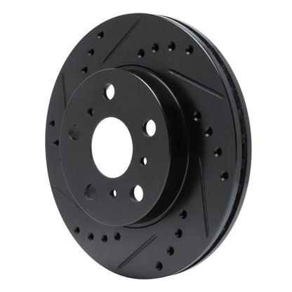 R1 Concepts R1 83-86 Toyota Camry Front Left Drilled & Slotted Black Brake Rotor