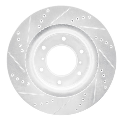R1 Concepts R1 08-17 Mitsubishi Montero Limited (Mexico) Front Right Drilled & Slotted Silver Brake Rotor