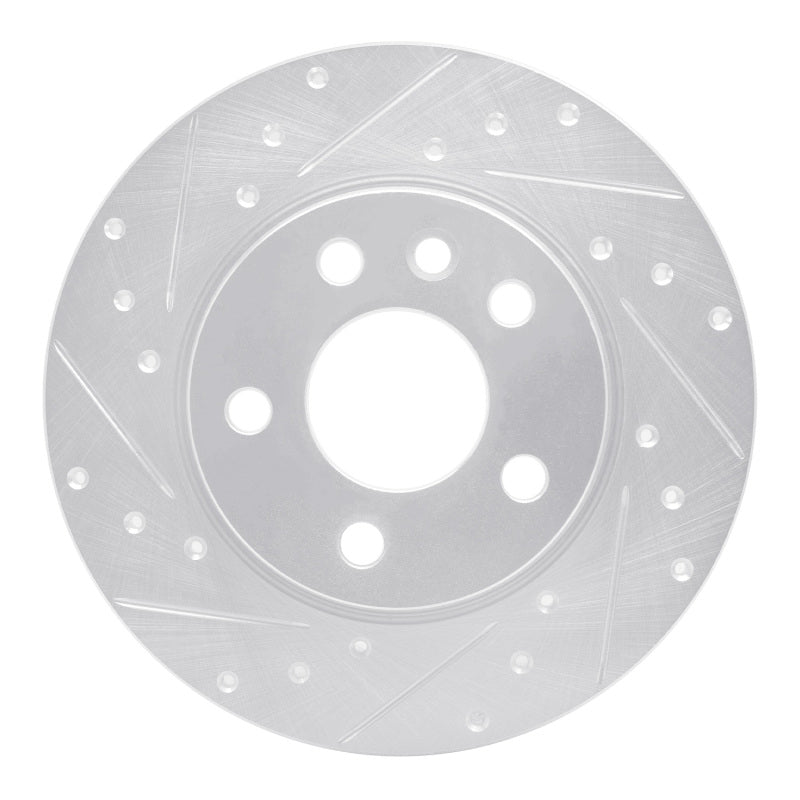 R1 Concepts R1 96-00 Volkswagen EuroVan Rear Left Drilled & Slotted Silver Brake Rotor