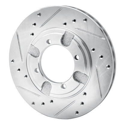 R1 Concepts R1 91-92 Mitsubishi Mirage Front Left Drilled & Slotted Silver Brake Rotor