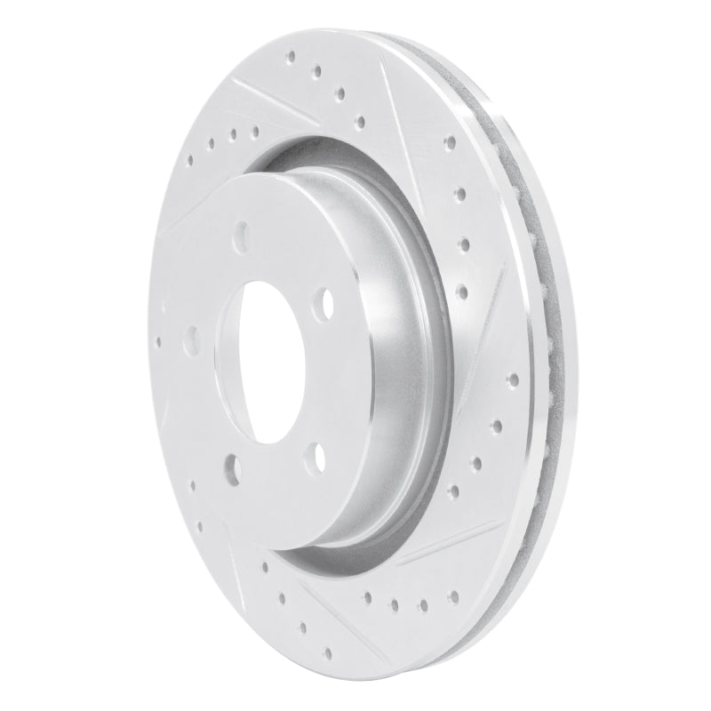 R1 Concepts R1 99-04 Chrysler 300M Front Right Drilled & Slotted Silver Brake Rotor