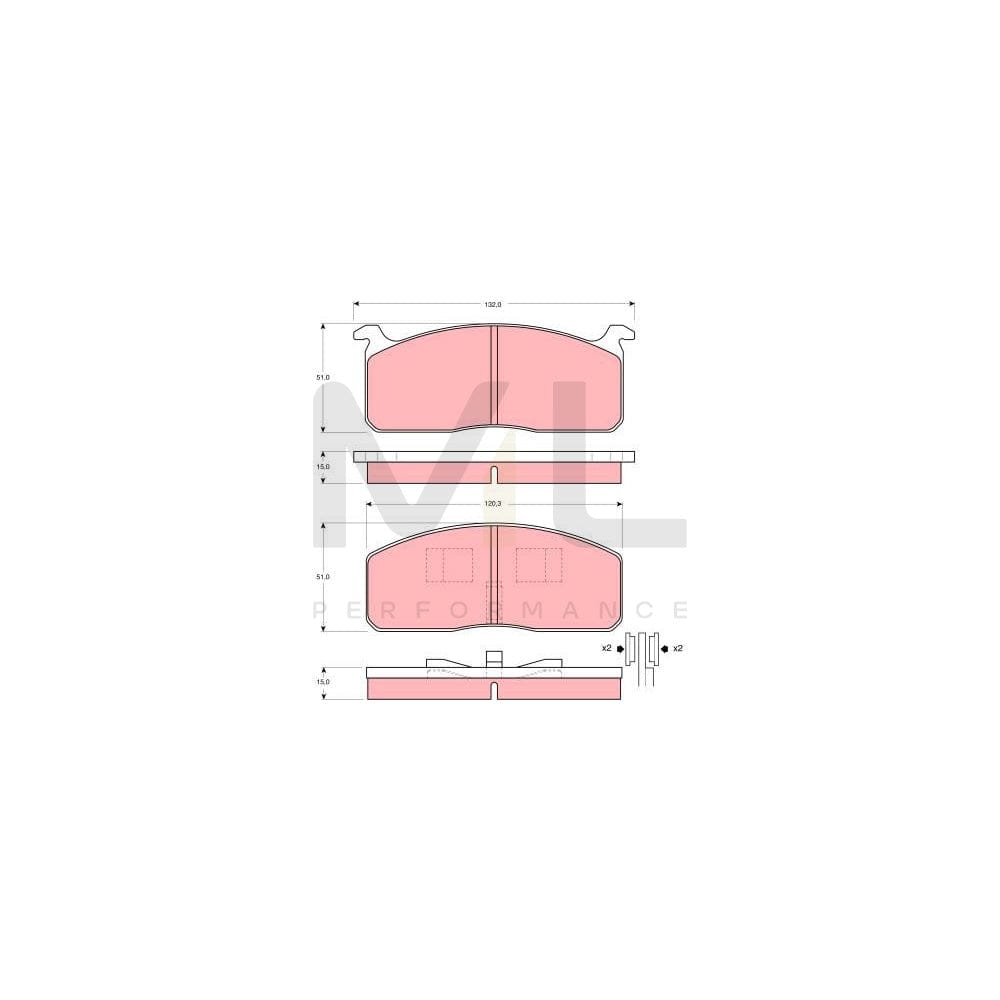 TRW Gdb233 Brake Pad Set Not Prepared For Wear Indicator