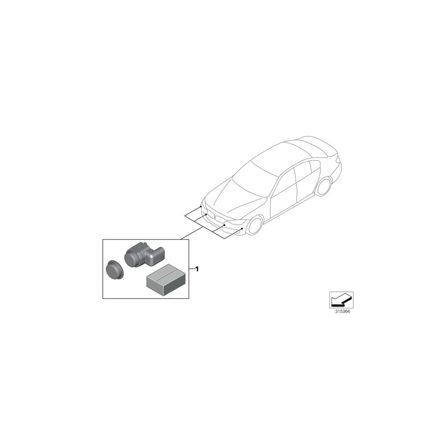Genuine BMW 51117391939 F20 F21 Set Of Mounts, Front Pdc / Pma Sensor (Inc. 114d, 118dX & M135i)