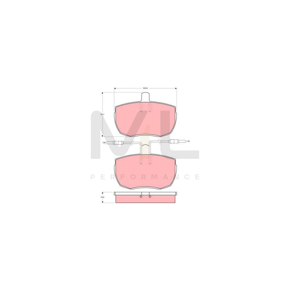 TRW Gdb342 Brake Pad Set Incl. Wear Warning Contact